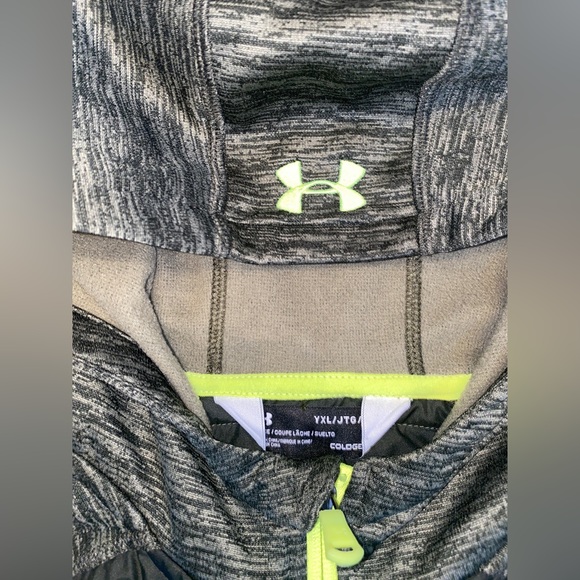 Under Armour Boys Jacket Dark Green Day Trekker Hybrid YXL - Picture 6 of 8